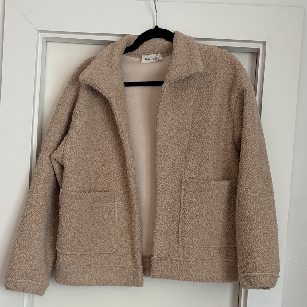 Line & Dot Beige Teddy Jacket